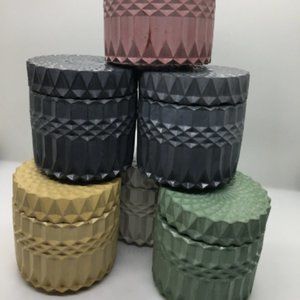 Handmade Decorative Cement Trinket Jar with Lid